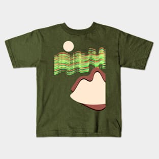 Northern Lights - Brown & Green Kids T-Shirt